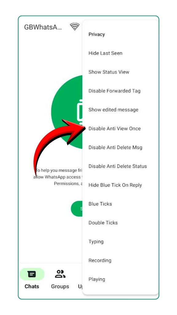GBWhatsApp anti-view once