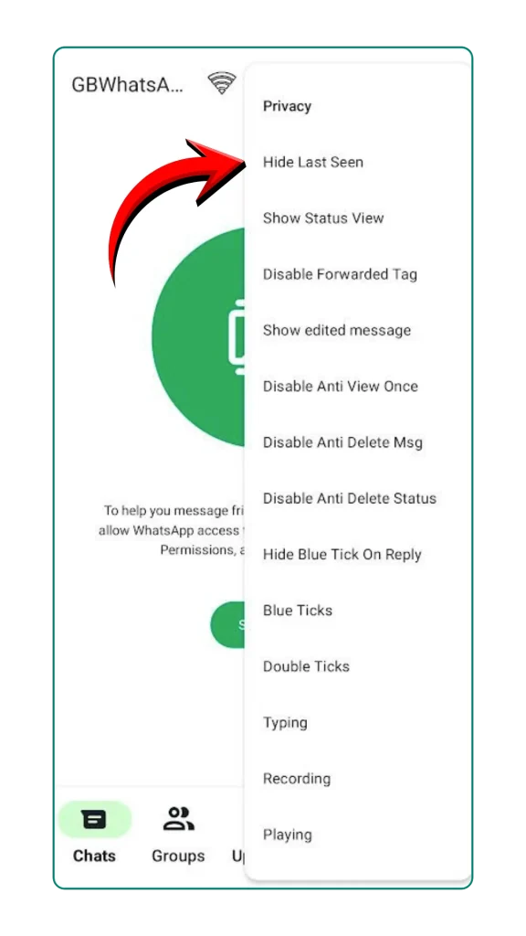 GBWhatsApp hide last seen
